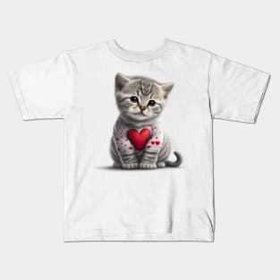 Bundle of love. This kitty cat is a purr-fect valentines gift for your loved one Kids T-Shirt